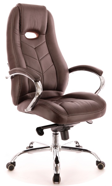 Универсальные стулья ДРИФТ для руководителя,директора и менеджера, кресло (DRIFT) Chrome натуральная кожа 