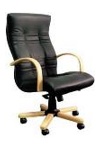 Кресла для кабинета директора АМБАССАДОР дерево на мультиблоке, Ambassador Extra в ECO коже  - фото