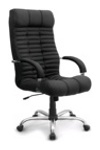 Кожаное кресло руководителя АТЛАНТ хром для офиса и дома,  ATLANT-ATLANTIS Chrome  в коже SP - фото