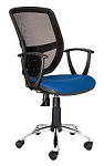 Кресла БЕТТА  с подлокотниками для работы персонала,  BETTA Chome GTP ткань калгари + ткань сетка OH - фото