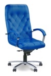 Кресла КУБА - ПРИМЬЕР хром для дома и комфортной работы, Cuba - Primier Steel Chrome в коже сплит SP - фото