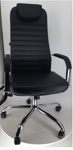 Кресла EP- 708 хром для комфортной работы персонала, EP- 708 Chrome обивка ЭКО кожа черная. - фото