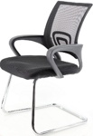 Кресла EP-696 CFхром для посетителей и конференц залов. стулья EP-696 CFхром Chrome ткань сетка черный - фото