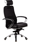 Новые модели кресла Метта SAMURAI SL-2 c 3D подголовником на мультиблоке в ткани сетка черная - фото