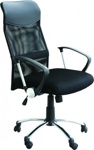 Кресла УЛЬТРА хром для работы персонала и дома , ULTRA Chrome ткань сетка черная - фото