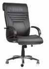Кресла ВИП хром для комфортной работы в кабинете и дома,  (VIP CH) в натуральной коже LUX - фото