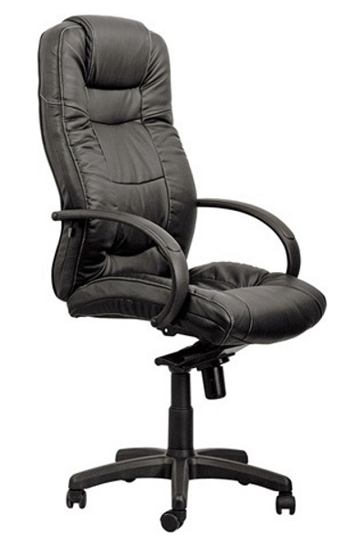 Кресло кожаное АДМИРАЛ пластик для компьютера, дома и офиса, ADMIRAL PL 