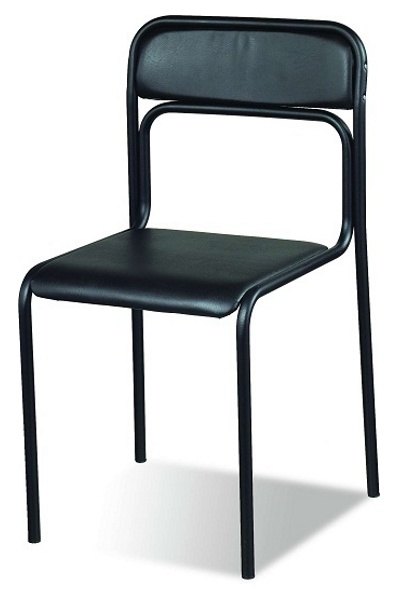Стул (кресло) для посетителей,дома и офиса Аскона черная. ASCONA Black в искуственной коже 