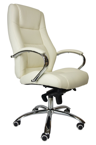 Кресло руководителя КРОН хром для компьютера,менеджера,дома и офиса. KRON chrome в коже 