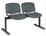 Многоместные секции стульев  ИЗО-2 блек для зон ожиданий и актовых залов. ISO -2 black в ткани CAGLIARI. - фото