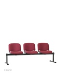 Многоместные секции стульев  ИЗО-3 блек для зон ожиданий и актовых залов. ISO -3 black в ткани CAGLIARI. - фото