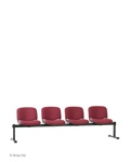 Секции стульев на станине ИЗО-4 блек для зон ожиданий и актовых залов. ISO -4 black в ткани CAGLIARI. - фото