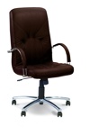 Поворотные кресла МЕНЕДЖЕР хром для дома и офиса, MANAGER Steel Chrome в коже SP - фото