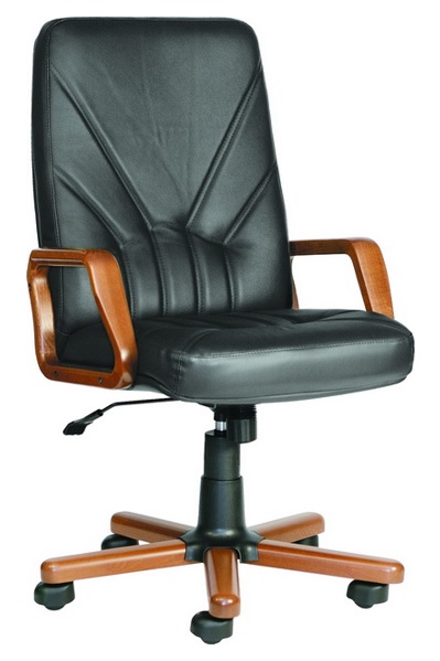 Кожаные компьютерные кресла  МЕНЕДЖЕР дерево для руководителя,дома и офиса, стул Manager Extra 