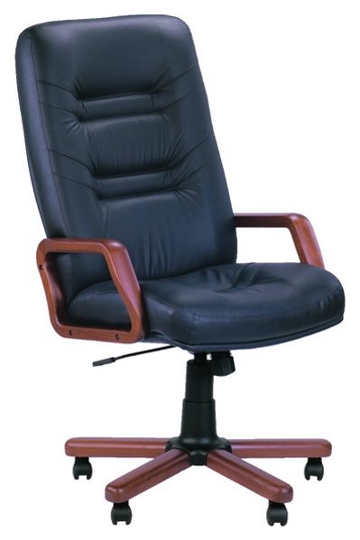 Кожаное кресло руководителя МИНИСТР дерево для комфортной рабоы в офисе и дома.  Minister Extra натуральная кожа