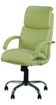 Кожаные кресла Надир Стил Хром для работы менеджера и дома. Nadir Steel Chrome в коже сплит  - фото