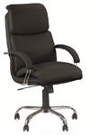 Кресла Надир Стиль хром для директора и дома,  Nadir Steel Chrome. в коже ECO (Черный) - фото