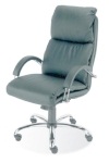 Кресла НАДИР хром для дома и комфортной работы.  NADIR Steel Chrome в ткани MF(Черная) - фото