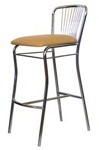 Барный стул НЕРОН ХОКЕР для кухни, кафе и ресторанов. NERON Hoker Chrome в искусственной коже EV-  - фото