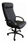 Кожаные кресла ОРИОН PL для работы менеджера и дома, (ORBITA-ORION PL) в черной коже  - фото