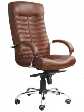 Кожаное кресло ОРИОН хром для компьютера,офиса и дома. Orion Steel Chrome в натуральной коже.