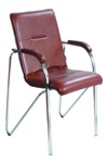 Кресла САМБА, для конфиренц залов и переговорных, стулья Samba Wood  в натуральной коже  - фото