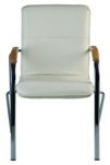 Стулья (кресла) САМБА Wood хром для посетителей, дома и Samba Wood Chrome в искусственной коже V - фото