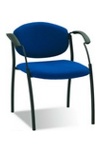 Кресло (стул) СПЛИТ блек с подлокотниками для посетителей, дома и офиса. SPLIT black в ткани С - фото
