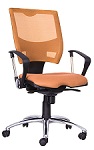 Кресла СПРИНГ хром для персонала, менеджера и дома,  SPRING Chrome sync в ткани сетка - фото