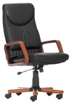Кожаные кресла СВИНГ дерево для менеджера и дома, Стул SWING Extra  в коже SP - фото