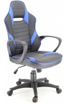 Игровые кресла START M2 для комфортеой работы, стул СТАРТ М2 PU черный/синий - фото